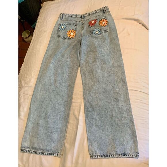 Shein Wide Leg Floral Jeans - Picture 5 of 10